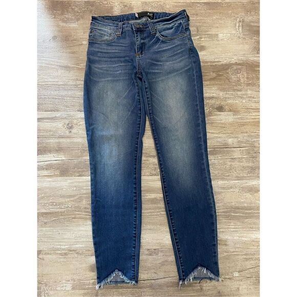 Kut From The Kloth Connie Ankle Skinny Jeans Raw Hem Women’s Sz 4 - Picture 1 of 8